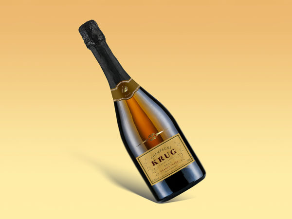 Free Champagne Bottle Mockup