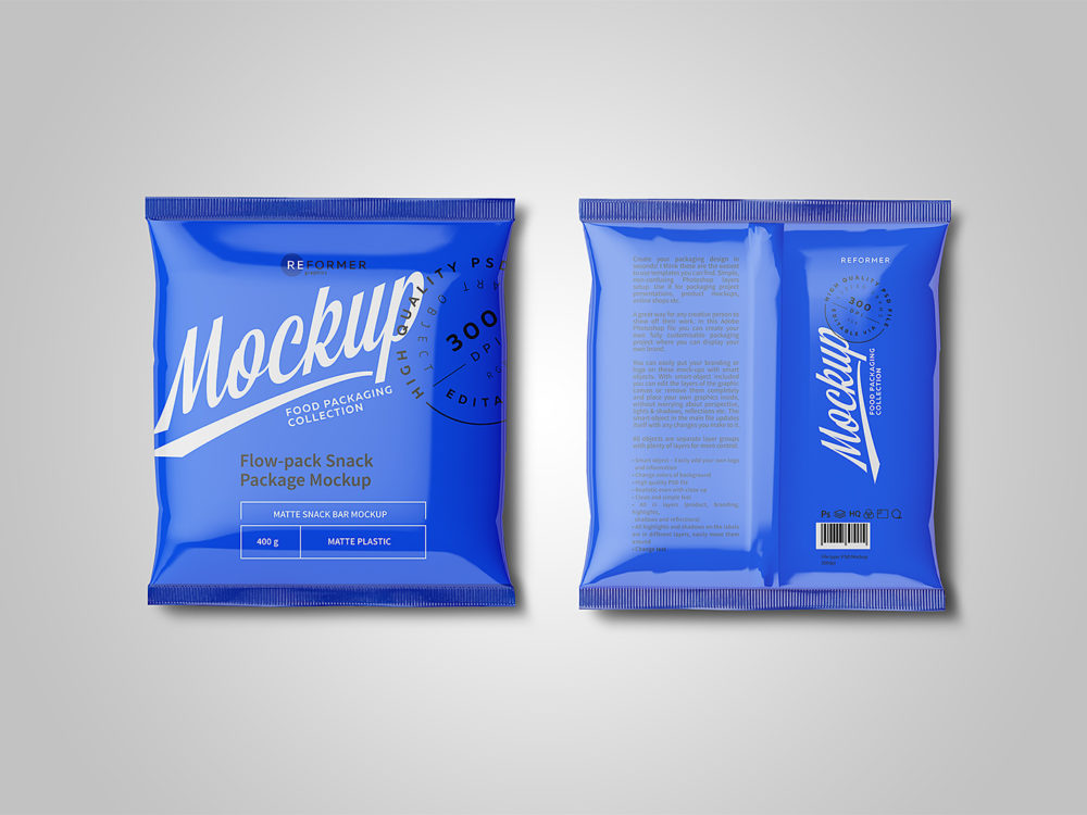 Free Plastic Snack Package Mockup