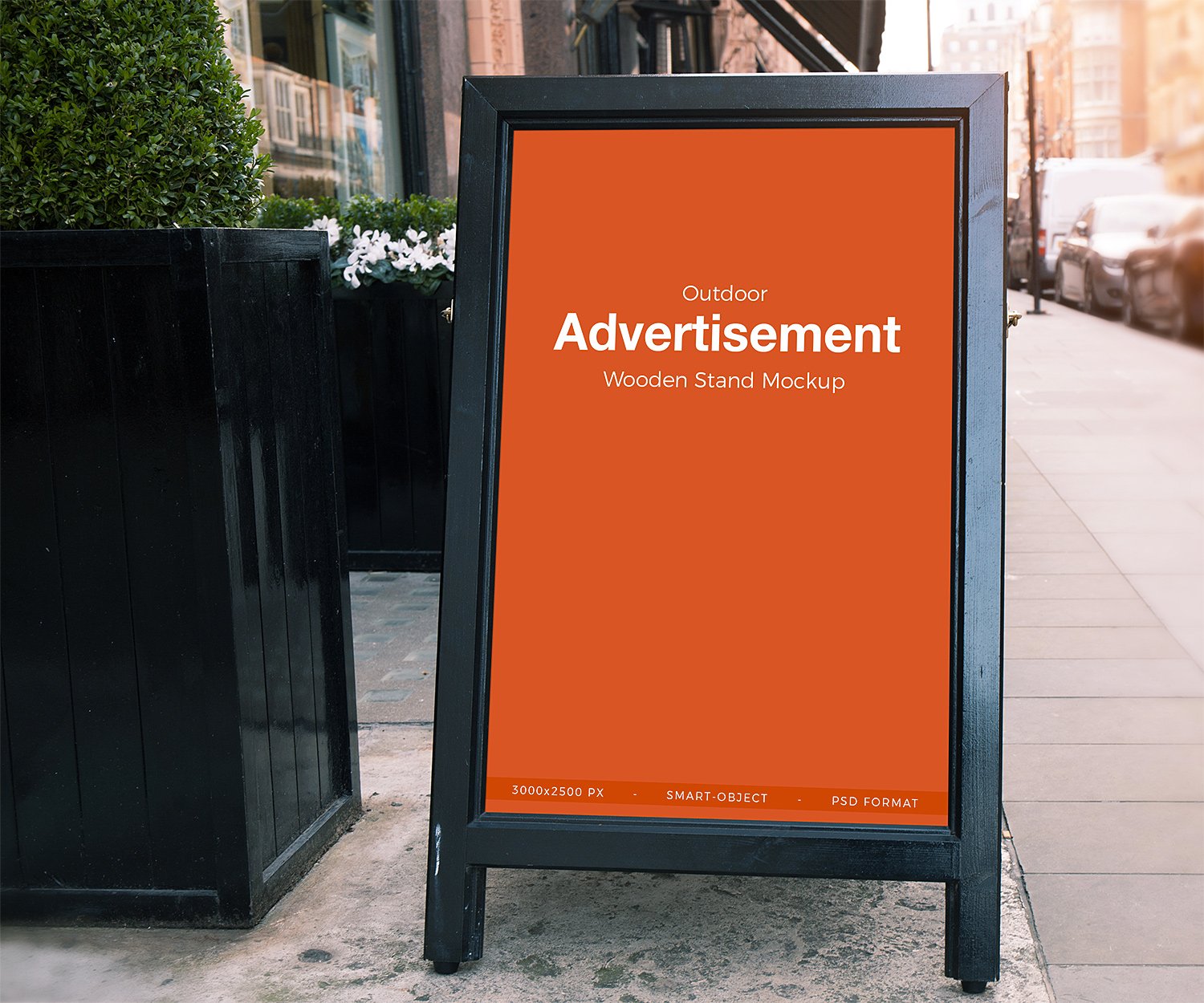 Download Free Outdoor Advertisement Banner Stand Mockup | Free Mockup
