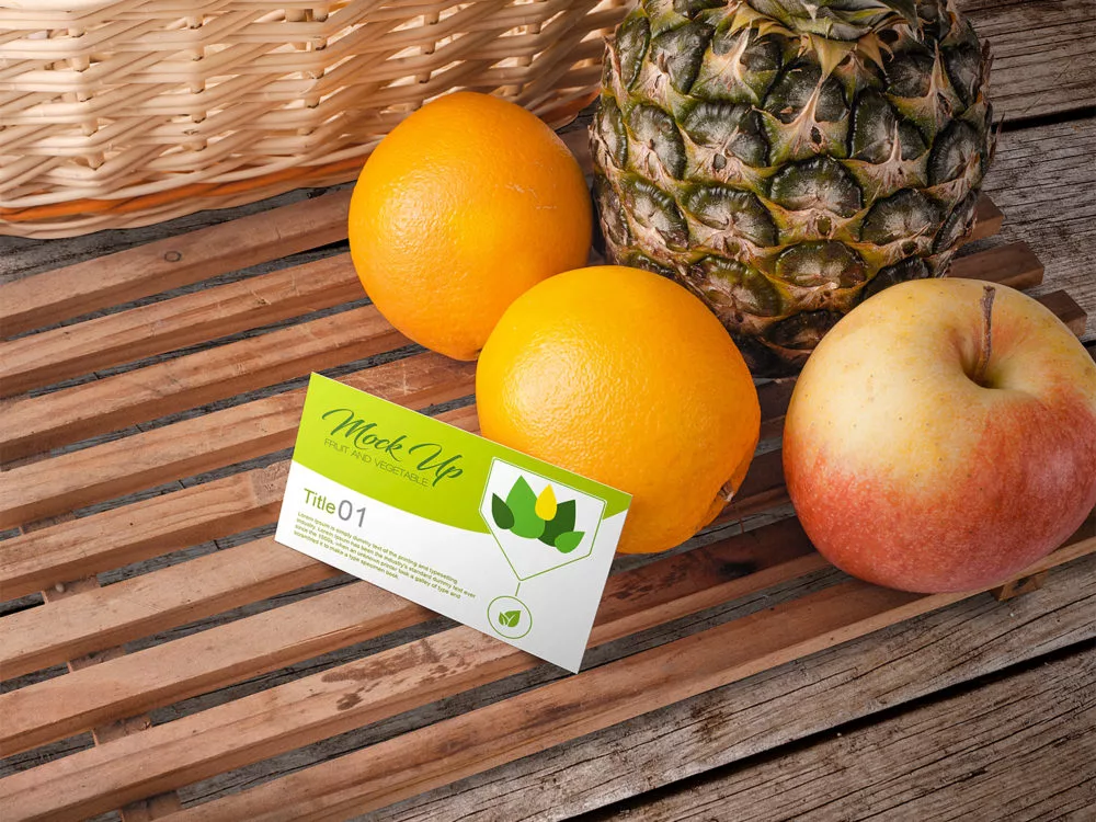 Fruit and Vegetable Business Card Mockup
