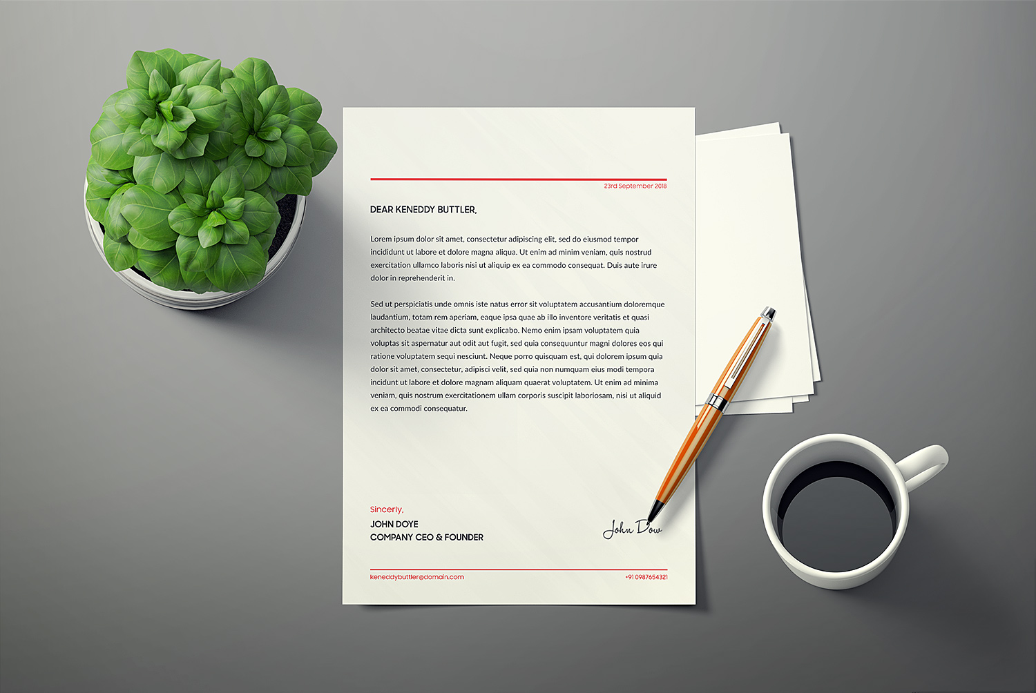 Letterhead Mockup Free