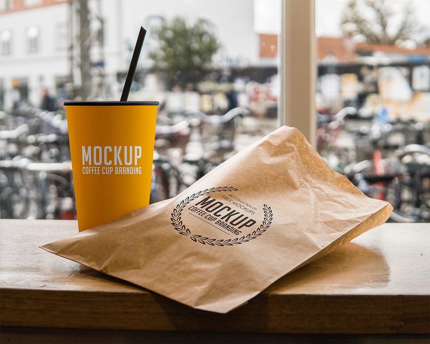 Coffee Cup and Paper Pouch Branding Mockup | Free Mockup