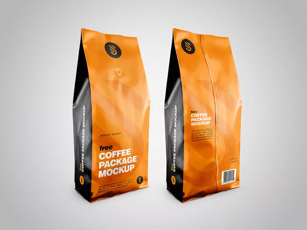 Free Coffee Pouch Package Mockup
