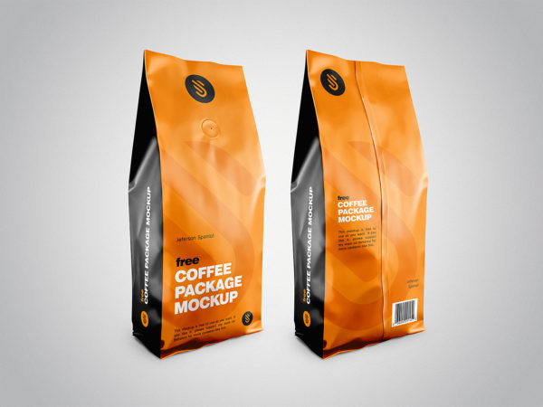 Free Coffee Pouch Package Mockup