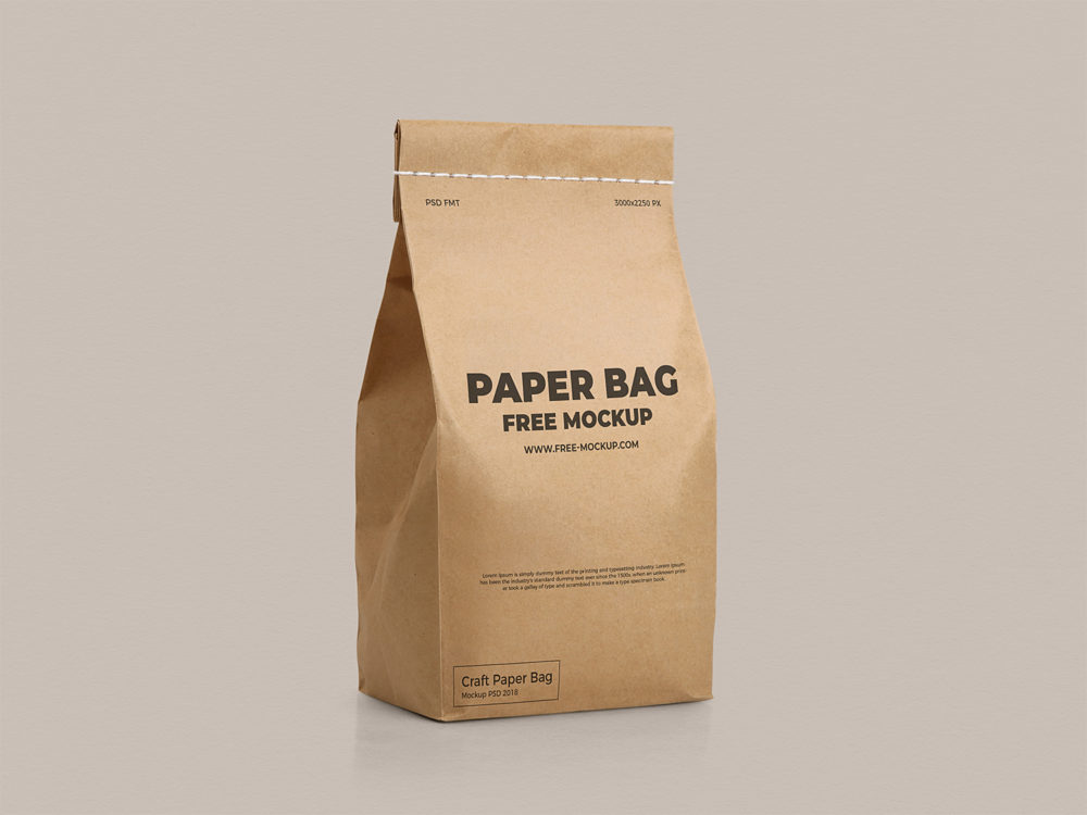 Download Free Craft Paper Bag Mockup | Free Mockup