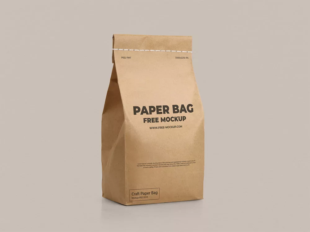 Free Craft Paper Bag Mockup
