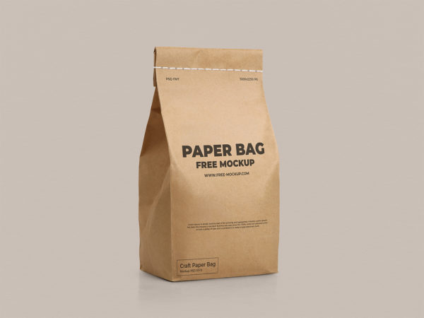 Free Craft Paper Bag Mockup