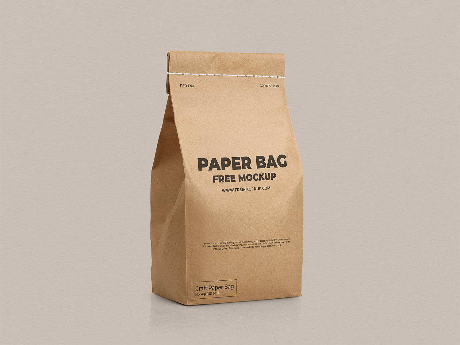 Free Craft Paper Bag Mockup | Free Mockup
