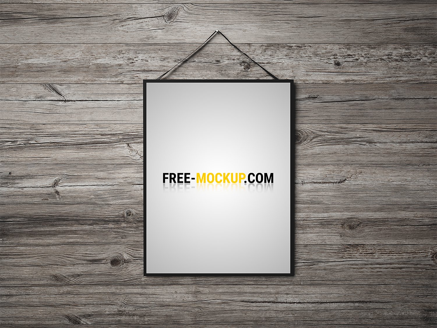 Download Free Poster Mockup on the Wooden Background | Free Mockup