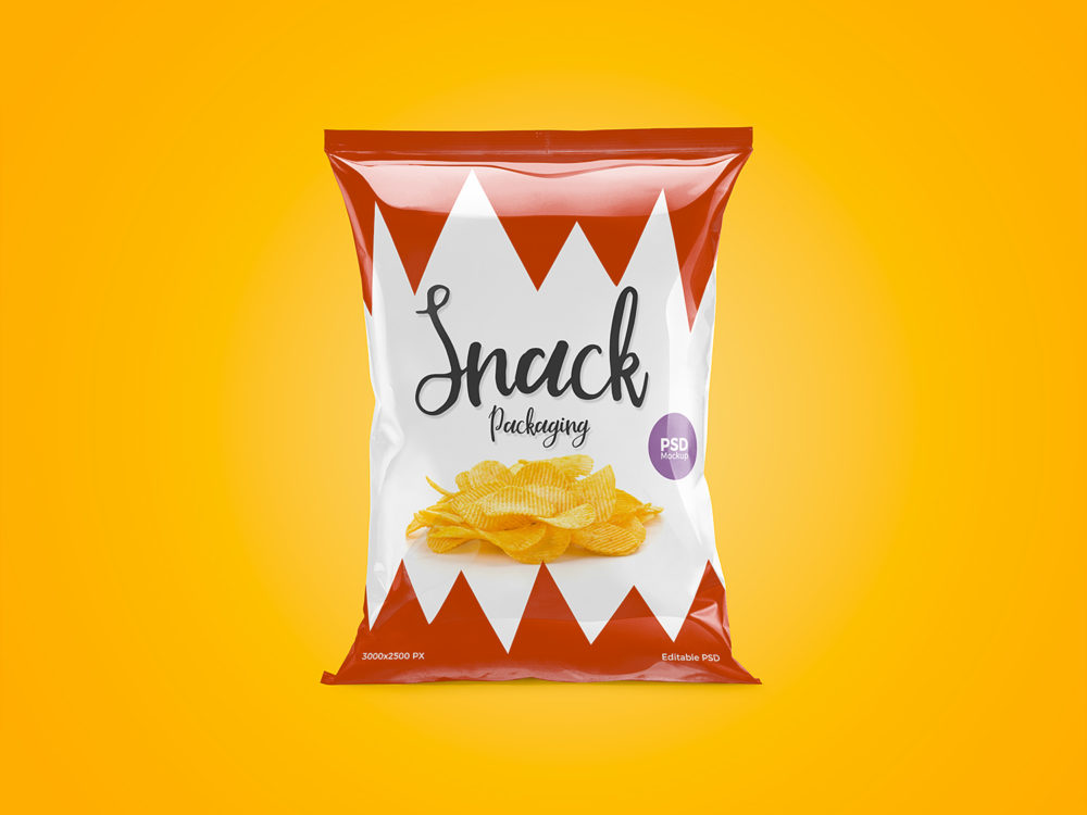 Free snack packaging mockup | free mockup