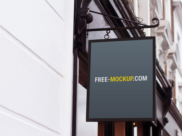 Free Wall Sign Mockup