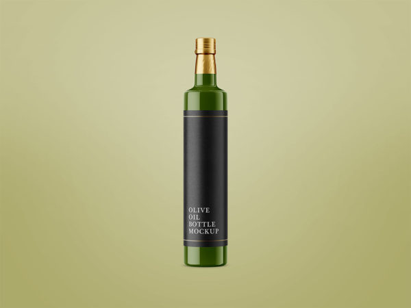 Glossy Olive Oil Bottle Mockup