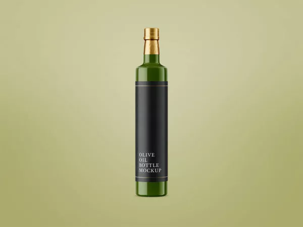 Glossy Olive Oil Bottle Mockup