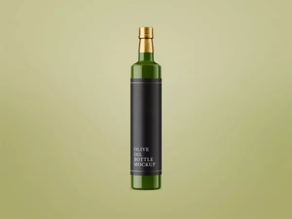 Glossy Olive Oil Bottle Mockup