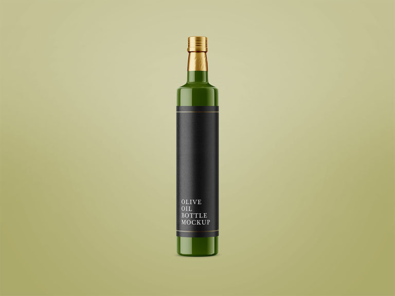 Download Glossy Olive Oil Bottle Mockup | Free Mockup