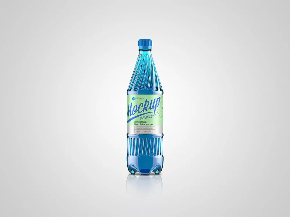 Plastic Water Bottle 1000ml Free Mockup