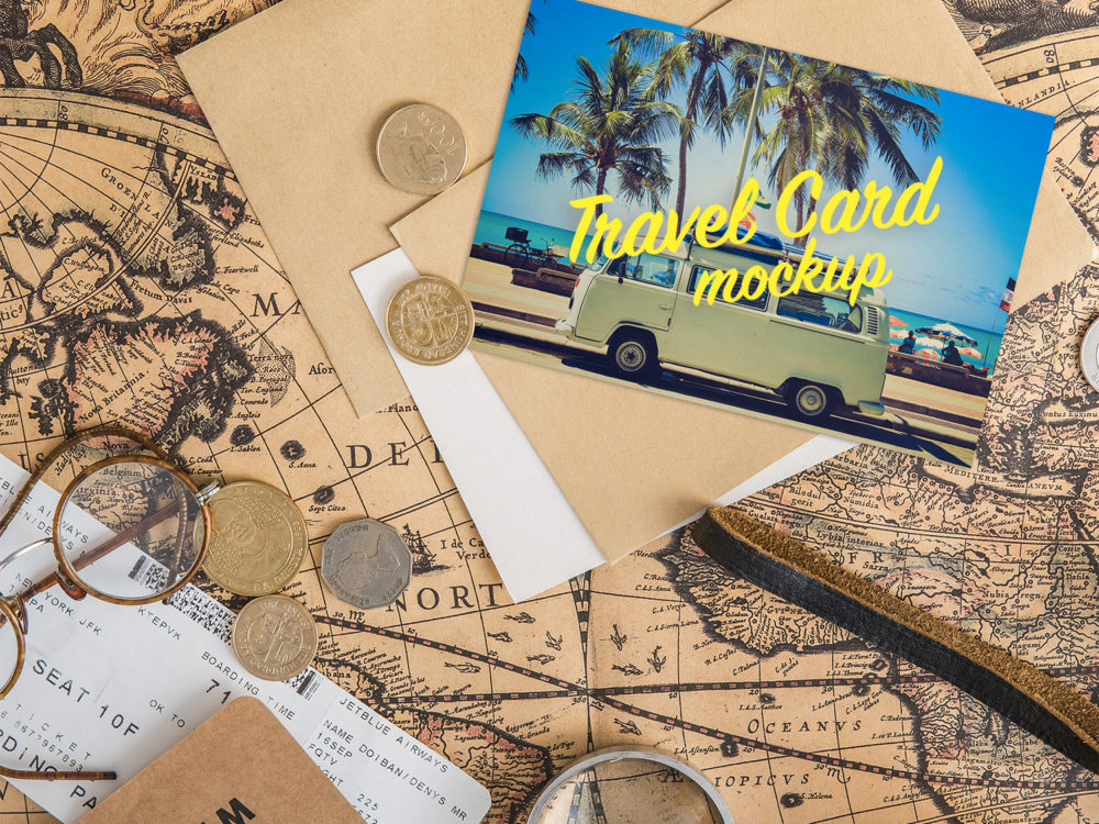 Travel Greeting Card Mockup