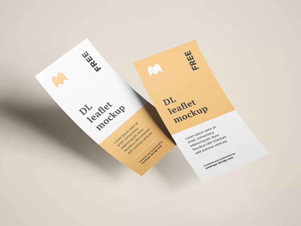 Flying DL Leaflets Free Mockup