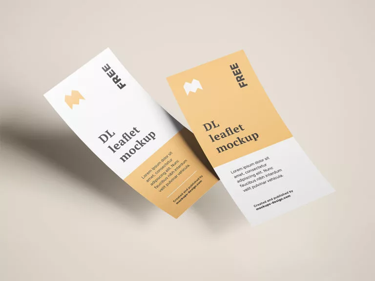 FlyingDLLeafletsFreeMockup03 Free Mockup