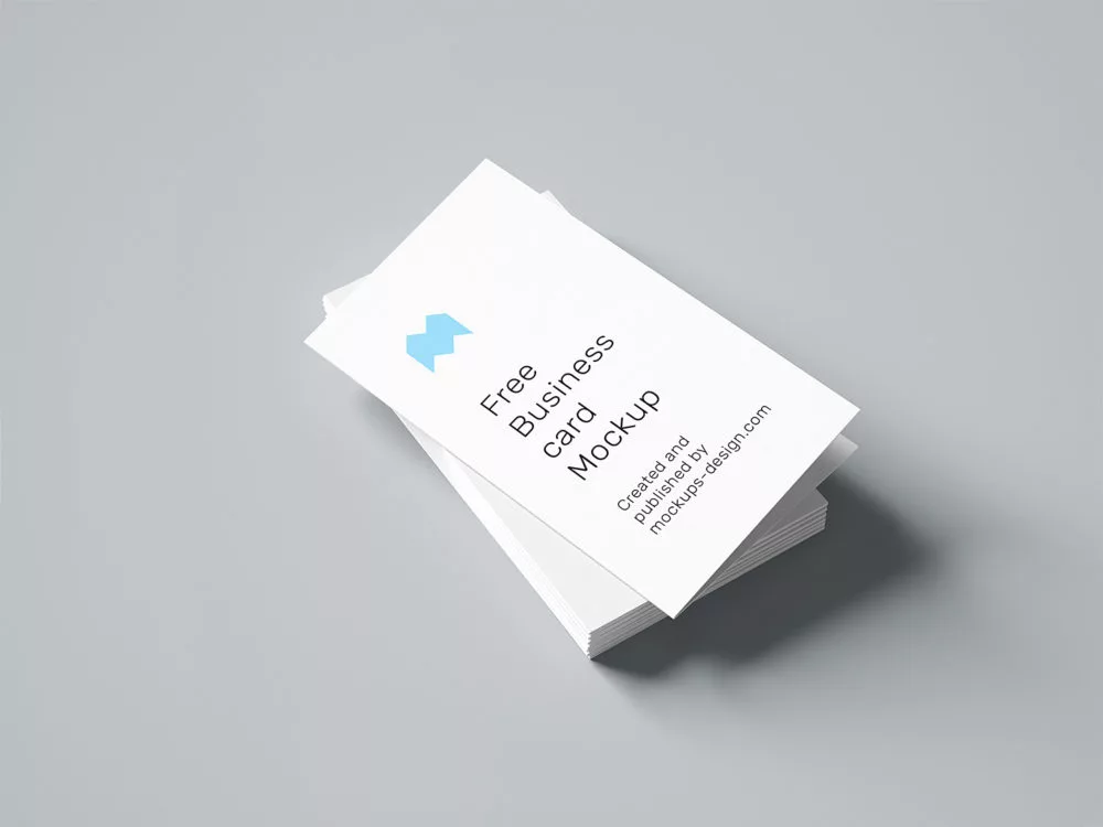 Folded Business Card Free Mockup