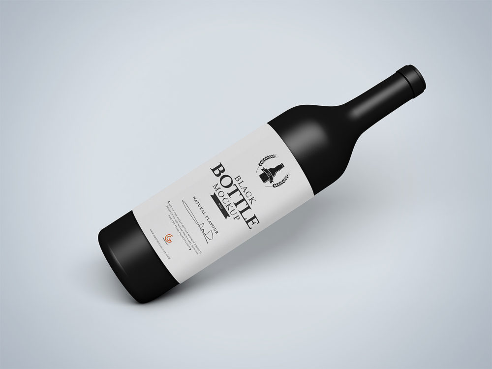 Download Free Black Bottle Wine Mockup Free Mockup