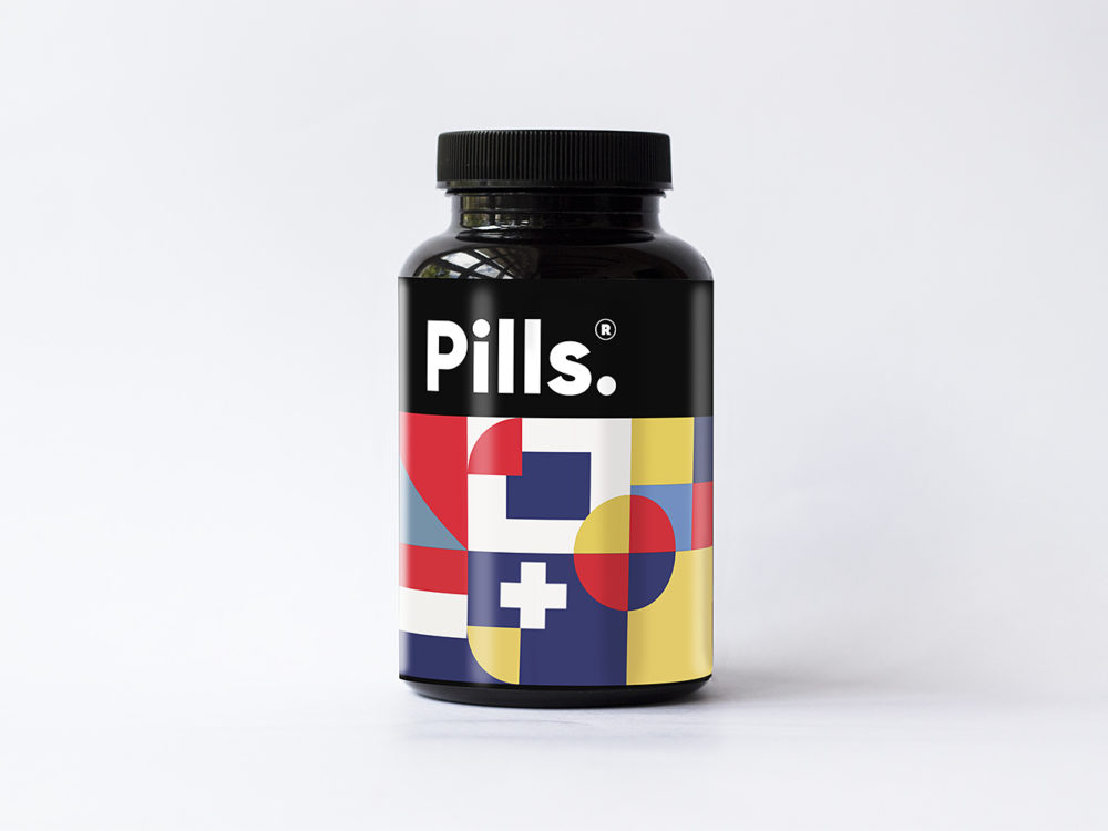Free Pills/Vitamins Bottle Packaging Mockup