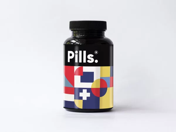 Pills/Vitamins Bottle Packaging Mockup