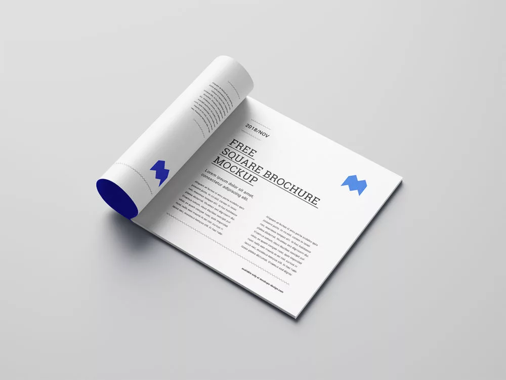 Free Square Brochure Mockup