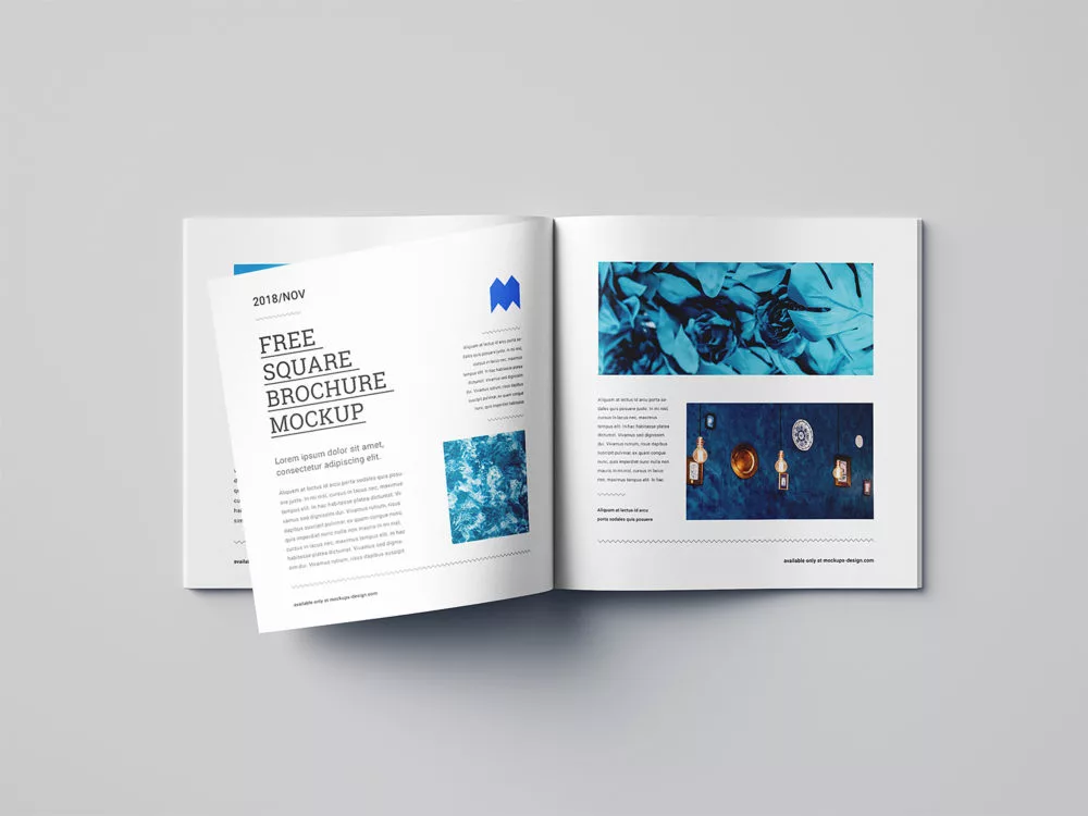 Free Square Brochure Mockup