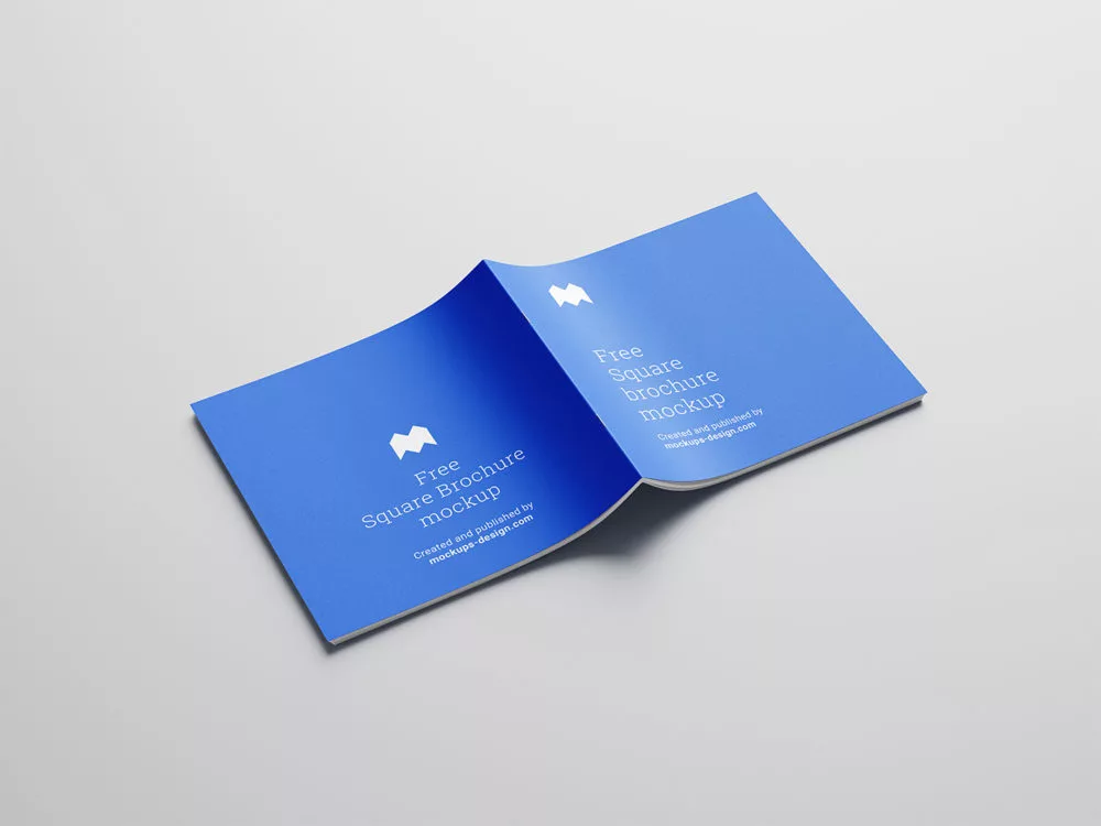 Free Square Brochure Mockup