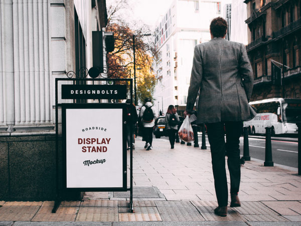 Outdoor Roadside Display Stand Free Mockup