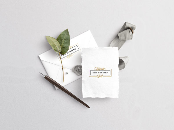 Wedding Card with Envelope Mockup Set