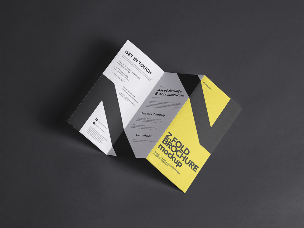 Z-Fold Brochure Free Mockup