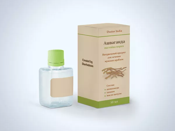 Box and Label Design of a Dropping Bottle Mockup