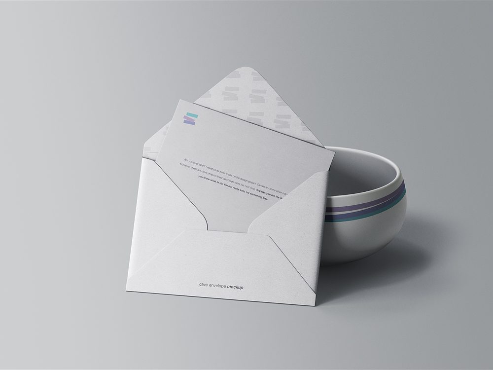Download Free Envelope With Greeting Card Mockup Free Mockup