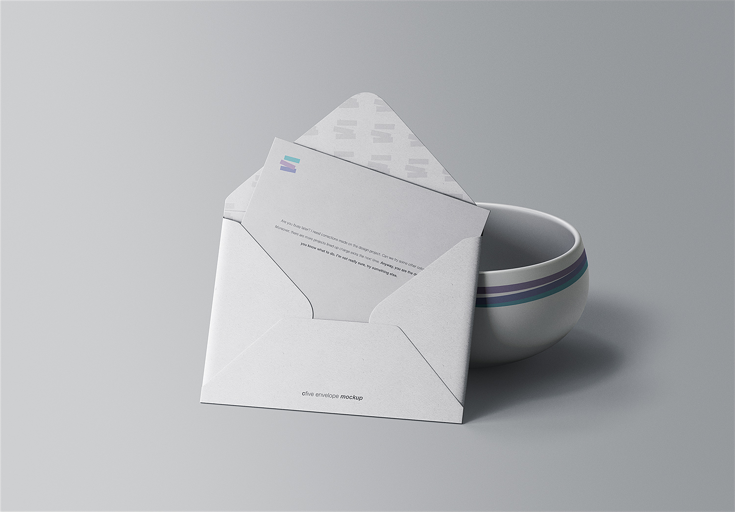 Free Envelope with Greeting Card Mockup | Free Mockup