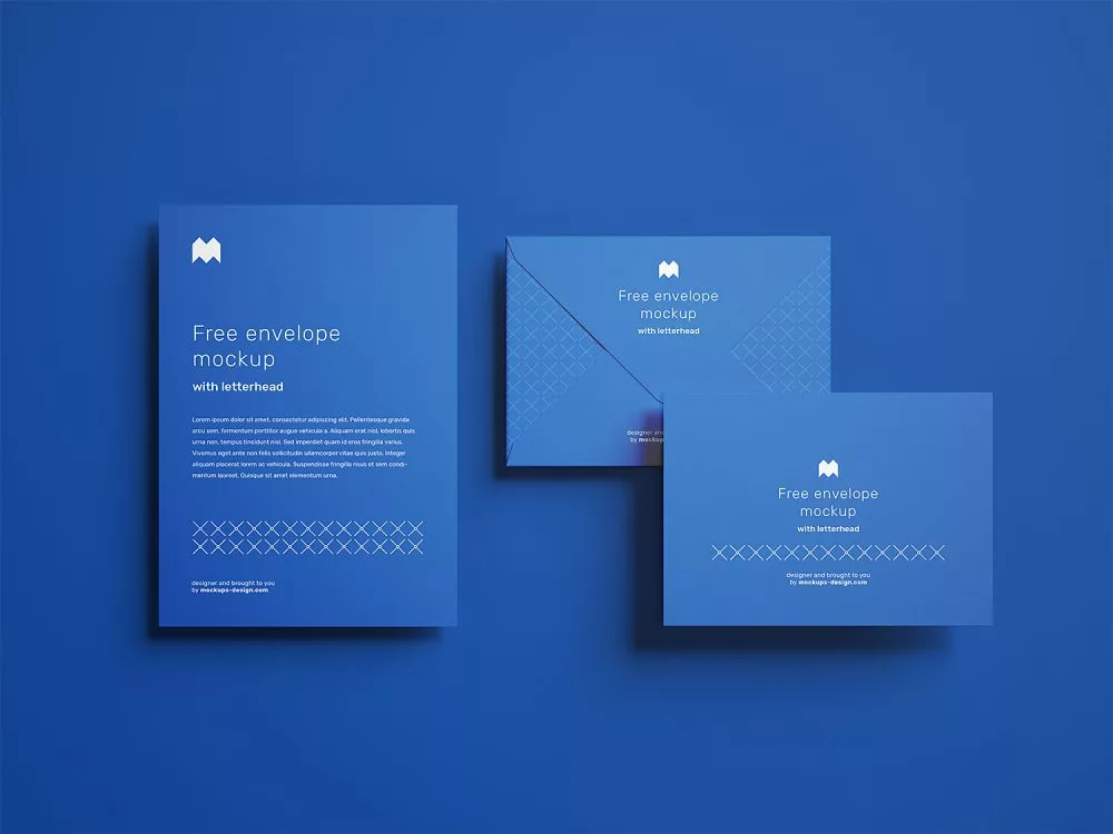 Free Envelope with Letterhead Mockup