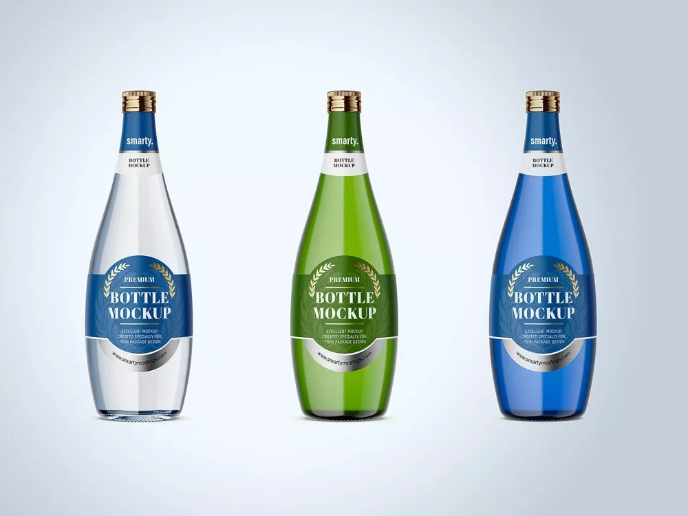 Free Glass Bottle Mockup