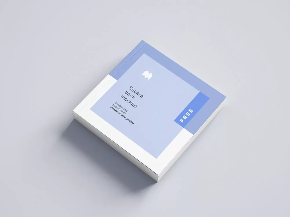 Free Softcover Square Book Mockup