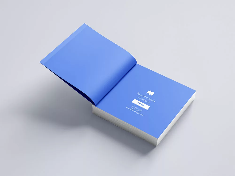 Free Softcover Square Book Mockup
