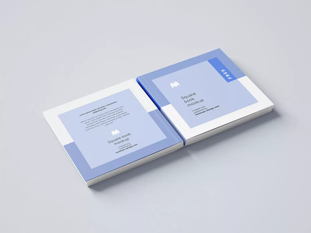 Free Softcover Square Book Mockup