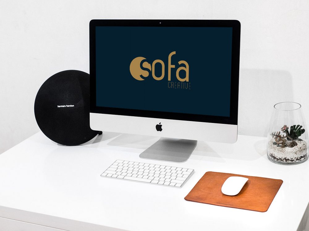 Free iMac Workspace Mockup