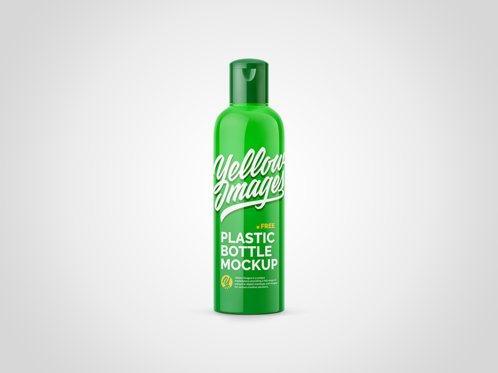 Glossy Plastic Bottle Free Mockup
