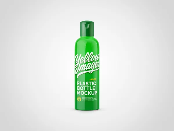 Glossy Plastic Bottle Mockup