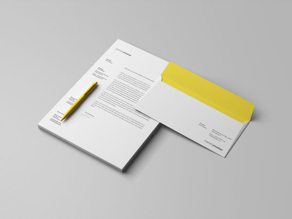 Letterhead and Envelope Branding Mockup