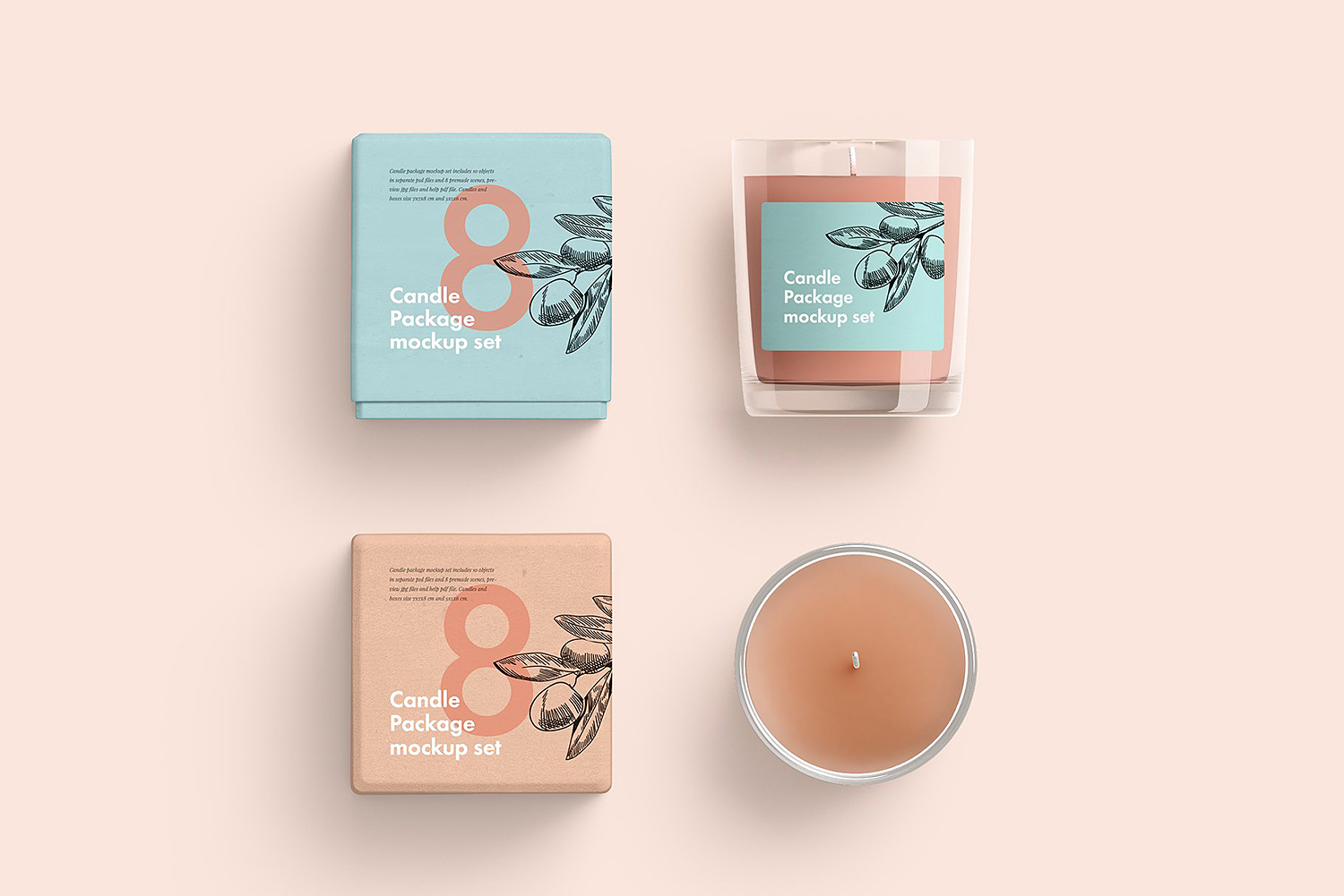 Download Candle Glass and Box Packaging Mockup | Free Mockup