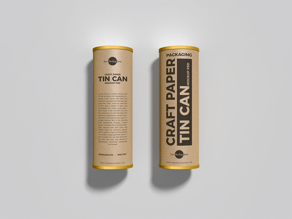 Craft Tin Cans Free Mockup