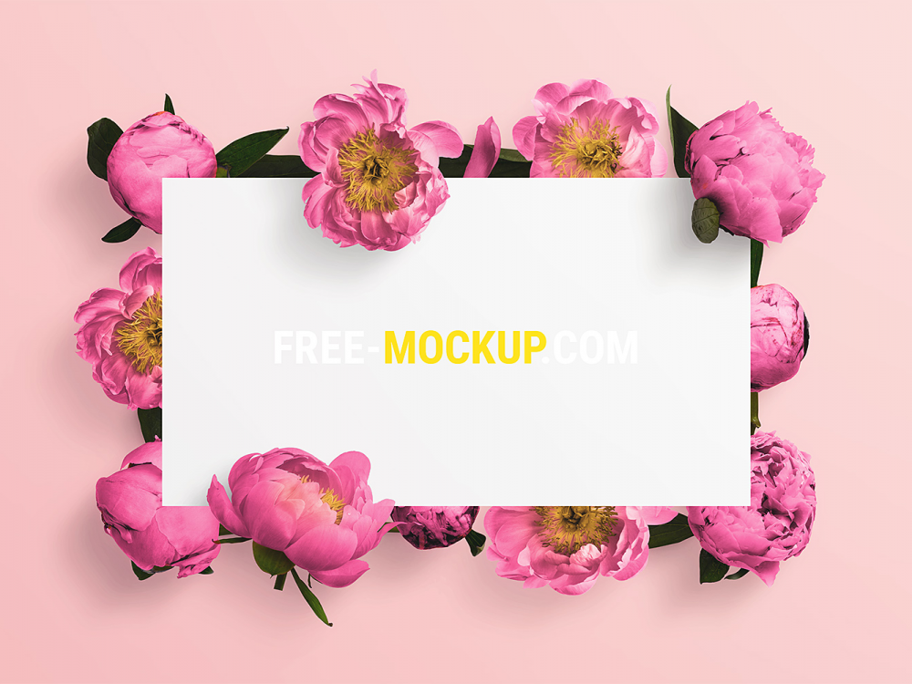 Floral Peonies Logo Artwork Mockup