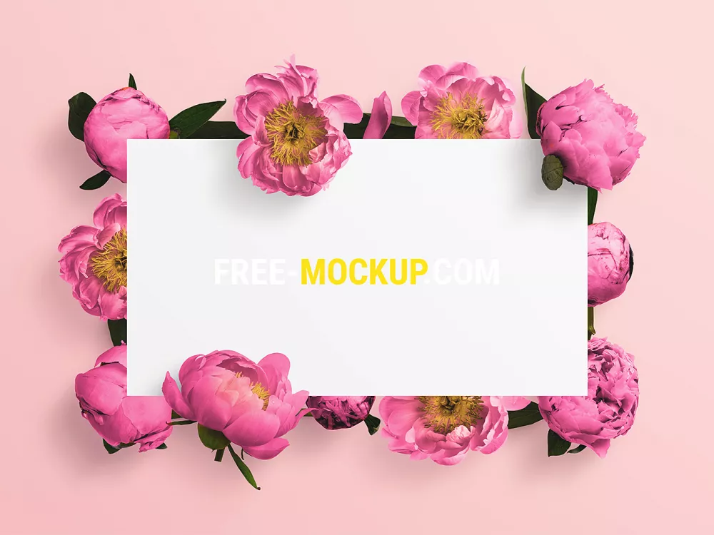 Floral Peonies Logo Artwork Mockup