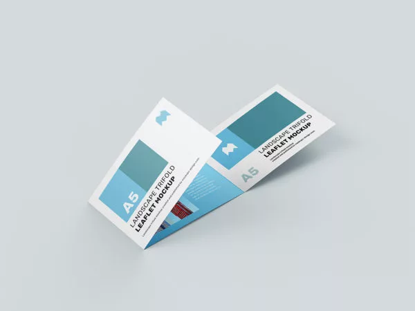 Landscape Trifold Leaflet Mockup